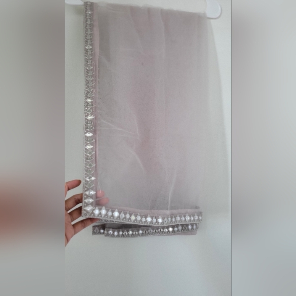 Light Peach Sequin Zari Embroidery Work Lehenga Choli - Picture 8 of 8